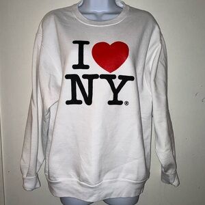 Stylish White 'I Love NY' Women's Sweater
